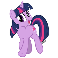 Size: 1000x1000 | Tagged: safe, artist:empty-10, twilight sparkle, pony, unicorn, g4, female, mare, open mouth, simple background, smiling, solo, white background