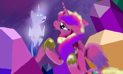 Size: 1500x900 | Tagged: safe, artist:naivintage, princess cadance, shining armor, alicorn, pony, unicorn, a canterlot wedding, g4, crying, crystal, female, male, mare, pointy ponies, stallion