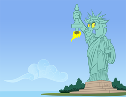 Size: 1000x773 | Tagged: safe, artist:empty-10, discord, g4, discord statue, liberty, male, solo, statue of liberty