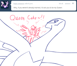 Size: 1276x1088 | Tagged: safe, artist:cythocalypse, cup cake, alicorn, lugia, pony, ask mrs cake, g4, pokémon, race swap, tumblr