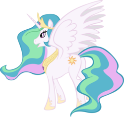 Size: 2128x2011 | Tagged: safe, artist:moongazeponies, princess celestia, alicorn, pony, g4, female, jewelry, mare, regalia, simple background, solo, spread wings, transparent background, wings