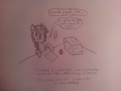 Size: 3264x2448 | Tagged: safe, artist:lt. conrad gillitt, twilight sparkle, g4, 30 minute art challenge, female, monochrome, solo, traditional art