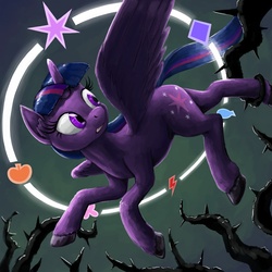 Size: 1600x1600 | Tagged: safe, artist:dahtamnay, twilight sparkle, alicorn, pony, g4, princess twilight sparkle (episode), black vine, female, mare, scene interpretation, solo, twilight sparkle (alicorn)