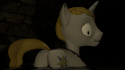 Size: 1366x768 | Tagged: safe, artist:sinkingstone, prince blueblood, pony, unicorn, g4, 3d, butt, featureless crotch, gmod, male, plot, solo, stallion