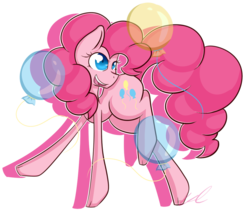 Size: 1024x861 | Tagged: safe, artist:xxcron, pinkie pie, g4, balloon, female, solo