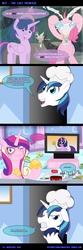 Size: 650x1964 | Tagged: safe, artist:ladyanidraws, discord, pinkie pie, princess cadance, shining armor, twilight sparkle, alicorn, pony, g4, comic, female, frosting, jello, mare, ponies eating meat, twilight scepter, twilight sparkle (alicorn)