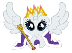 Size: 873x647 | Tagged: safe, artist:darkhestur, rarity, alicorn, pony, g4, c:, cape, clothes, crown, crowning, female, looking at you, new crown, princess, pun, race swap, raricorn, scepter, simple background, smiling, solo, species swap, spread wings, tooth, transparent background, twilight scepter, vector, wat, wings