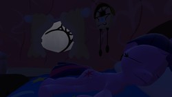 Size: 1920x1080 | Tagged: safe, twilight sparkle, g4, 3d, bed, female, gmod, sleeping, solo