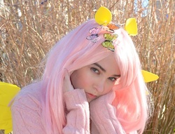 Size: 960x735 | Tagged: safe, artist:lochlan o'neil, fluttershy, human, g4, clothes, cosplay, irl, irl human, photo, solo, sweater, sweatershy