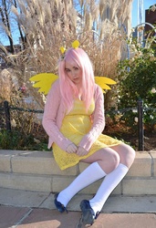 Size: 656x960 | Tagged: safe, artist:lochlan o'neil, fluttershy, human, g4, clothes, cosplay, irl, irl human, photo, solo, sweater, sweatershy