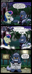 Size: 2535x5827 | Tagged: safe, artist:gray--day, bon bon, sweetie drops, bat pony, pony, g4, princess twilight sparkle (episode), black vine, comic, crossover, geralt of rivia, gritted teeth, ponified, slit pupils, sword, the witcher