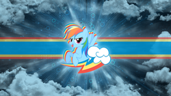 Size: 1920x1080 | Tagged: safe, artist:ewized, artist:nethear, rainbow dash, g4, cutie mark, female, glowing, solo, vector, wallpaper