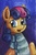 Size: 528x800 | Tagged: safe, artist:lexx2dot0, bon bon, sweetie drops, earth pony, pony, g4, acrylic painting, clothes, female, scarf, solo, traditional art