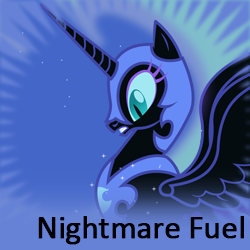 Size: 250x250 | Tagged: safe, nightmare moon, g4, female, frown, gritted teeth, meta, solo, spoilered image joke, spread wings, wide eyes