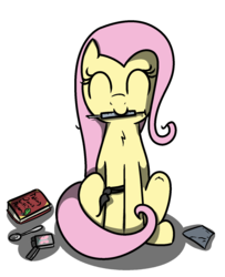 Size: 1300x1600 | Tagged: safe, artist:kippzu, fluttershy, oc, oc:anon, pony, g4, cute, drawthread, drugs, female, heroin, mare, mouth hold, shitposting, shyabetes, sitting, solo, syringe, this will end in tears