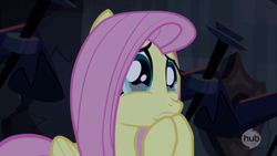 Size: 1366x768 | Tagged: safe, fluttershy, castle mane-ia, g4, crying, cute, diabetes, female, shyabetes, solo