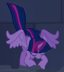 Size: 364x410 | Tagged: safe, screencap, twilight sparkle, alicorn, pony, castle mane-ia, g4, female, magic, mare, solo, twilight sparkle (alicorn), wingboner