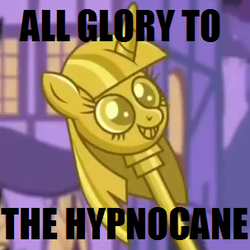 Size: 303x303 | Tagged: safe, twilight sparkle, g4, my little pony: friendship is magic, princess twilight sparkle (episode), exploitable meme, female, hypnotoad, image macro, meme, scepter, solo, twilight scepter, twilight scepter meme