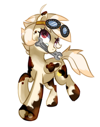 Size: 1059x1335 | Tagged: safe, artist:pepooni, oc, oc only, pegasus, pony, dirty, female, goggles, mare, mouth hold, solo, wrench