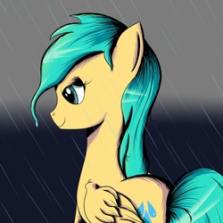 Size: 1280x1280 | Tagged: safe, artist:squiby-327, sunshower raindrops, pegasus, pony, ask posey, g4, ask, female, mare, rain, solo, tumblr, wet mane