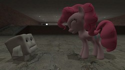 Size: 1366x768 | Tagged: safe, pinkie pie, g4, 3d, female, gmod, super meat boy, tofu boy