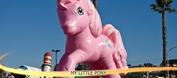 Size: 865x385 | Tagged: safe, pinkie pie, g3, g4, balloon, irl, photo, thanksgiving