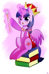 Size: 2000x3000 | Tagged: safe, artist:derpiliciouspony, twilight sparkle, alicorn, pony, g4, book, cape, clothes, crown, cute, female, magic, mare, scepter, solo, twilight sparkle (alicorn)