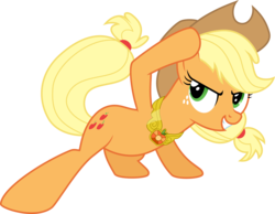 Size: 3868x3000 | Tagged: dead source, safe, artist:dcencia, applejack, g4, princess twilight sparkle (episode), action pose, element of honesty, female, simple background, solo, transparent background, vector