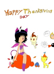 Size: 762x1049 | Tagged: safe, artist:pokeneo1234, pound cake, pumpkin cake, oc, bird, human, pegasus, penguin, pony, turkey, unicorn, g4, baby, baby pony, colt, crossover, female, filly, foal, gegege no kitaro, grammar error, indian, jubjub, male, neopets, nezumi otoko, non-mlp oc, noot noot, pingu, pingu (character), thanksgiving