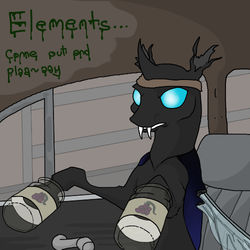 Size: 500x500 | Tagged: safe, artist:autumnbramble, changeling, parody, ponified, solo, the warriors