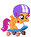 Size: 62x75 | Tagged: safe, artist:seahawk270, scootaloo, pegasus, pony, g4, bipedal, bipedal leaning, blank flank, female, filly, gif, helmet, leaning, non-animated gif, pixel art, scooter, simple background, solo, spread wings, transparent, transparent background, wings