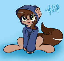 Size: 1050x1000 | Tagged: safe, artist:lightningnickel, oc, oc only, birthday, clothes, cute, hoodie, solo, sweater, sweatshirt, tumblr