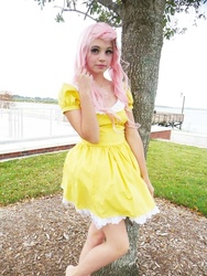 Size: 720x960 | Tagged: safe, artist:terezigrell, fluttershy, human, g4, cosplay, irl, irl human, photo, solo, tree