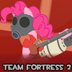 Size: 250x250 | Tagged: safe, pinkie pie, g4, female, meta, pyro (tf2), solo, spoilered image joke, team fortress 2