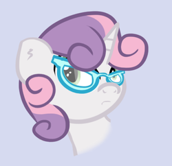 Size: 428x415 | Tagged: artist needed, source needed, safe, sweetie belle, g4, female, glasses, solo