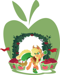 Size: 4080x5076 | Tagged: safe, artist:rariedash, applejack, earth pony, pony, g4, absurd resolution, apple, clothes, cowboy hat, cutie mark, dress, female, gala dress, hat, hooves, lineless, mare, open mouth, saddle, simple background, solo, tack, transparent background