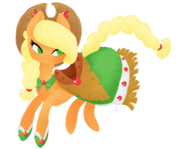 Size: 1300x1100 | Tagged: safe, artist:grandifloru, applejack, earth pony, pony, g4, clothes, dress, female, gala dress, simple background, solo, transparent background