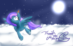 Size: 1440x900 | Tagged: safe, artist:wishdream, oc, oc only, pegasus, pony, midnight sky, night, sky, solo