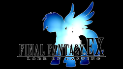 Size: 1280x720 | Tagged: safe, artist:wishdream, pegasus, pony, black background, final fantasy, silhouette, simple background, solo, spread wings, wallpaper, wings