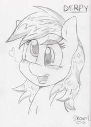 Size: 1012x1404 | Tagged: safe, artist:php199, derpy hooves, pegasus, pony, g4, female, grayscale, mare, solo