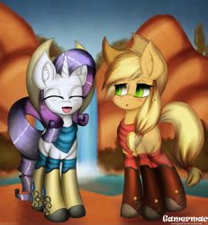 Size: 2353x2549 | Tagged: safe, artist:gamermac, applejack, rarity, g4, clothes, female, lesbian, ship:rarijack, shipping