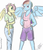 Size: 694x800 | Tagged: safe, artist:tlatophat, fluttershy, rainbow dash, anthro, g4