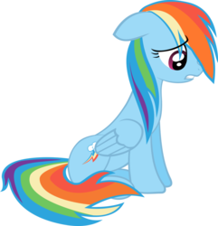 Size: 900x932 | Tagged: safe, artist:klaifferon, rainbow dash, pegasus, pony, g4, female, mare, sad, simple background, solo, transparent background, vector, wet mane