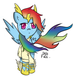 Size: 2887x2994 | Tagged: safe, artist:dashfire, rainbow dash, g4, clothes, costume, female, hermes, solo