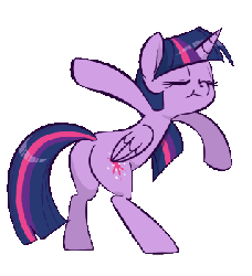 Size: 320x350 | Tagged: safe, artist:jessy, twilight sparkle, alicorn, pony, g4, animated, bipedal, bipedal leaning, butt, female, leaning, majestic as fuck, mare, plot, self spanking, solo, steven universe, taunting, twibutt, twilight sparkle (alicorn), whomp whomp