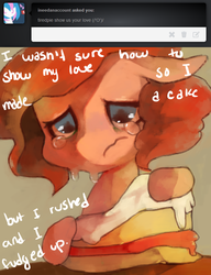 Size: 652x850 | Tagged: dead source, safe, artist:dhui, pinkie pie, g4, cake, crying, female, solo, tired pie, tumblr