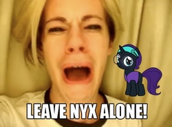 Size: 478x354 | Tagged: safe, artist:aibotnya, oc, oc only, oc:nyx, alicorn, pony, alicorn oc, meme, op is trying to start shit, whining, wtf