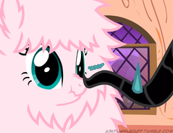 Size: 650x500 | Tagged: safe, artist:mixermike622, oc, oc only, oc:fluffle puff, pony, tumblr:ask fluffle puff, g4, princess twilight sparkle (episode), black vine, boop, scrunchy face, single panel, solo