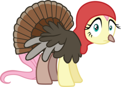 Size: 985x710 | Tagged: safe, artist:kingbilly97, fluttershy, turkey, g4, animal costume, clothes, costume, female, simple background, solo, transparent background, turkey costume, vector