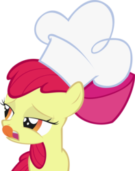 Size: 3939x5000 | Tagged: safe, artist:fabulouspony, apple bloom, earth pony, pony, g4, chef's hat, female, hat, licking, licking lips, simple background, solo, tongue out, transparent background, vector